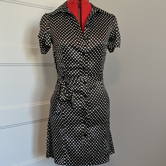 Satin polkadot shirt dress - Picture 2 of 3